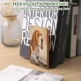 thumbnail image 7 of Bookends 1 Pair Non-Skid Bookend Wood Bookends for Shelves Book Stand for CDs - Elegant Beagle Dog, 7 of 7