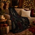 thumbnail image 3 of Raven, Crescent Moon, Dark Roses and Crystal Art Warm Flannel Blanket for Living Room and Reading Nook, Bird Lovers Valentine's Day Gift, Artistic Home Decor, 3 of 9