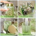 thumbnail image 5 of Bathroom Accessories Set - 20PCS Green Glass Bathroom Set with Shower Curtain and Rugs, Soap Dispenser, Soap Dish, Cup, Qtip Jar, Toothbrush Holder, Stylish & Functional Bath Decor for Home,, 5 of 6