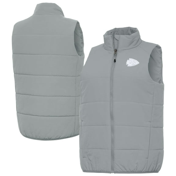 Women's Antigua Gray Kansas City Chiefs Experience Full-Zip Vest