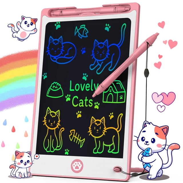 Tableta de escritura LCD Hockvill para niños de 8.8 pulgadas, rosa y más de 3 años