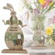 thumbnail image 1 of Decoración de Pascua con conejito de madera para escritorio, con detalles pintados a mano, 1 of 8
