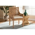 thumbnail image 1 of Wholesale Interiors Saoka Modern & Contemporary Rattan Dining Chair, Natural Brown (Set of 1), 1 of 8