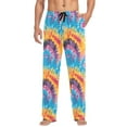 thumbnail image 2 of Tye Dye Mens Pajama Pants Cotton Elastic Waistband Lounge Sleep Pajama Bottoms Pj with Pocket, 2 of 7