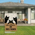thumbnail image 3 of JOOCAR Cats Welcome People Tolerated Linen Garden Flag with Black Cats and Fish Design for Fall Autumn Home Outdoor Garden Yard Door Decor 12x18 inch, 3 of 5