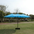 thumbnail image 6 of EBQOSK 15x9ft Large Double-Sided Rectangular Outdoor Twin Patio Market Umbrella with light and Base Blue, 6 of 7
