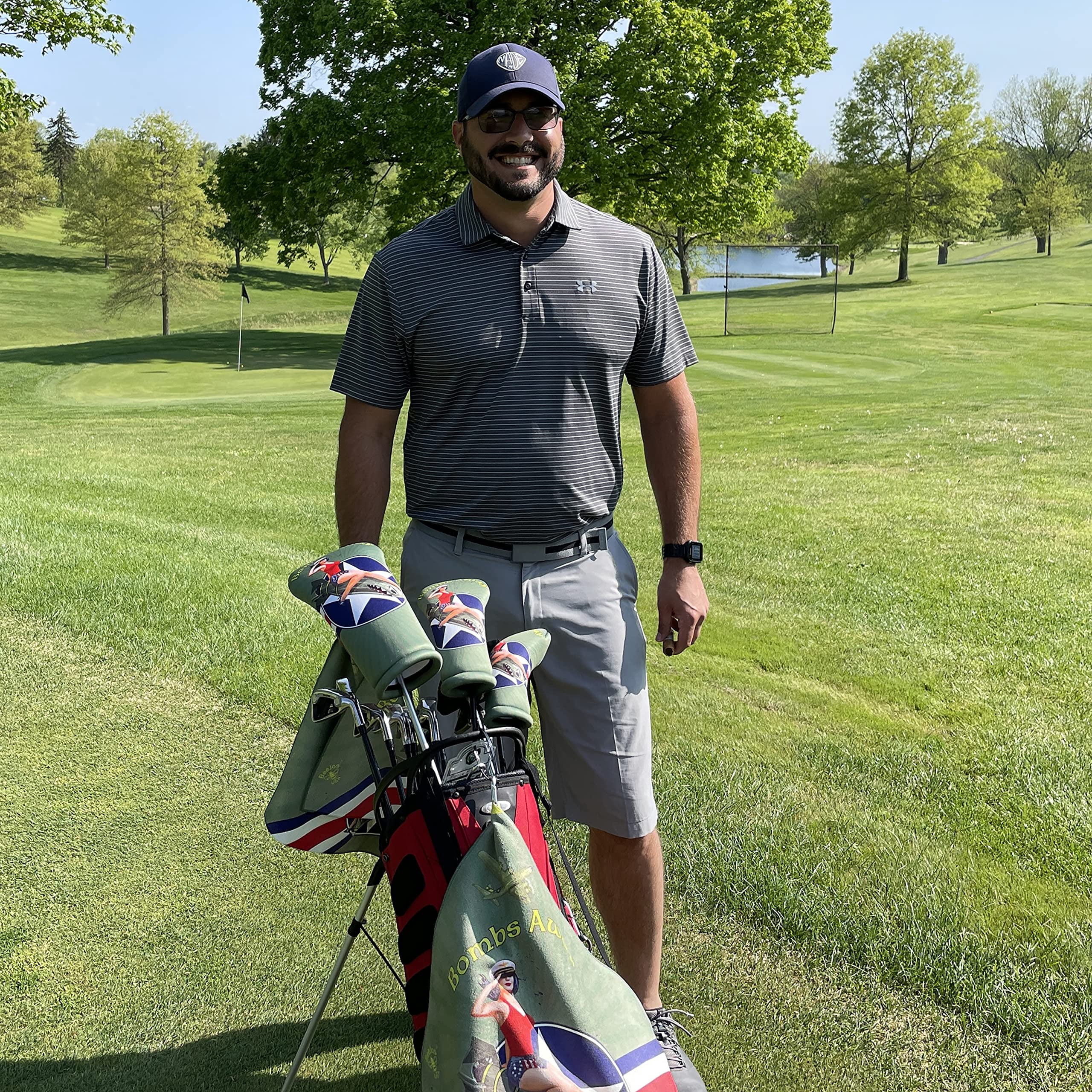 BeeJo’s Golf Club Headcovers | Military "Bombs Away" | Handmade in USA (Hybrid)
