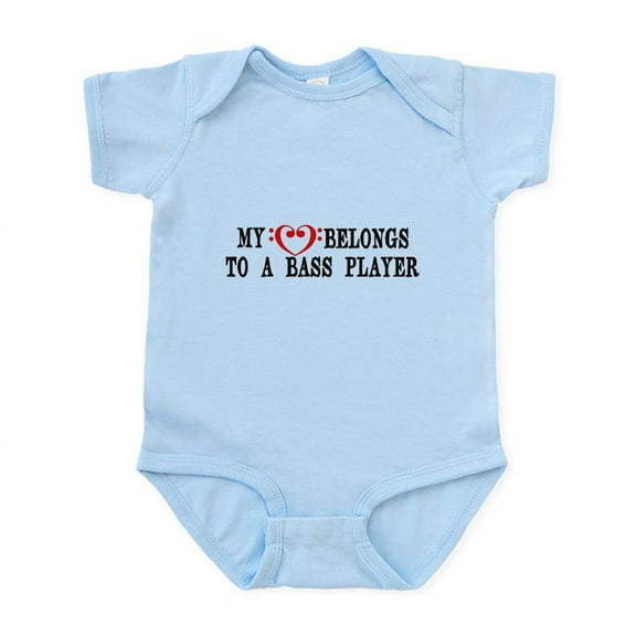 CafePress - My Heart Belongs To A Bass Player Body Suit - Baby Light Bodysuit, Size Newborn - 24 Months