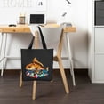 thumbnail image 2 of GOSMITH Woman Shopping Bag Bunny Trout Fish Easter Hunting Eggs Basket Colorful Rainbow Canvas Tote Bag 14.1x15.7in, 2 of 6