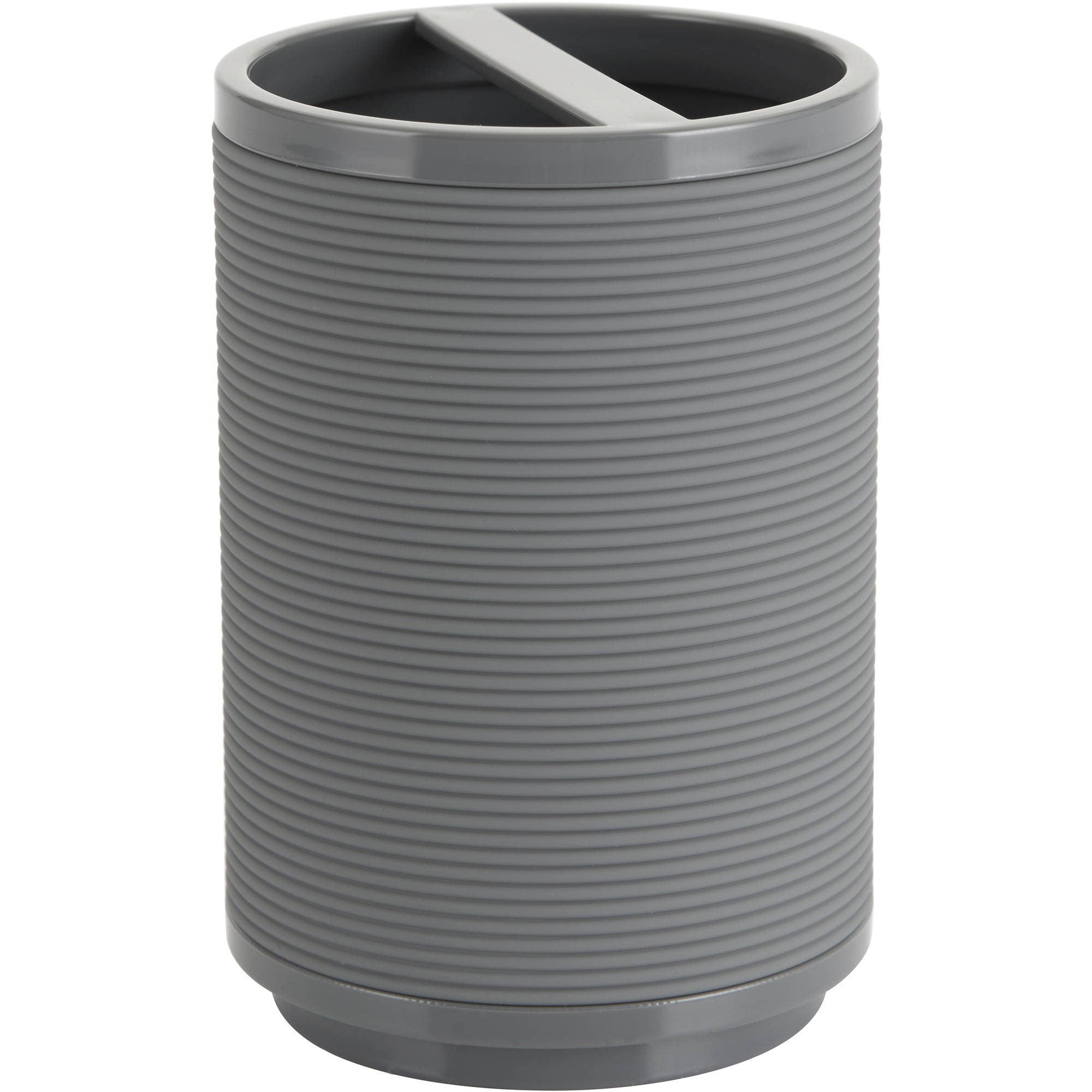 Mainstays Soft Touch Grey Plastic Toothbrush Holder, 1 Each