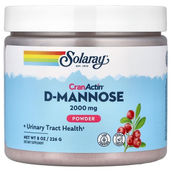 Solaray D-Mannose with CranActin Cranberry AF Extract Powder 226 g | Healthy Urinary Tract Support | 30 Servings | 8 oz