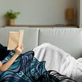 thumbnail image 3 of Octopus Soft Flannel Fleece Throw Blanket, Abstract Tentacle Pattern with Intertwined Parts Marine Twisted, Cozy Plush for Indoor and Outdoor Use, 50" x 70", Violet Blue Turquoise, by Ambesonne, 3 of 5