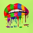 thumbnail image 3 of Wild Bobby, Colorful Painted Lip, Streetwear, Unisex Graphic Hoodie Sweatshirt, Safety Green, Medium, 3 of 5