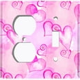 thumbnail image 4 of Metal Light Switch Plate Cover Purple Pink Watercolor Love Hearts LOV010, 4 of 13