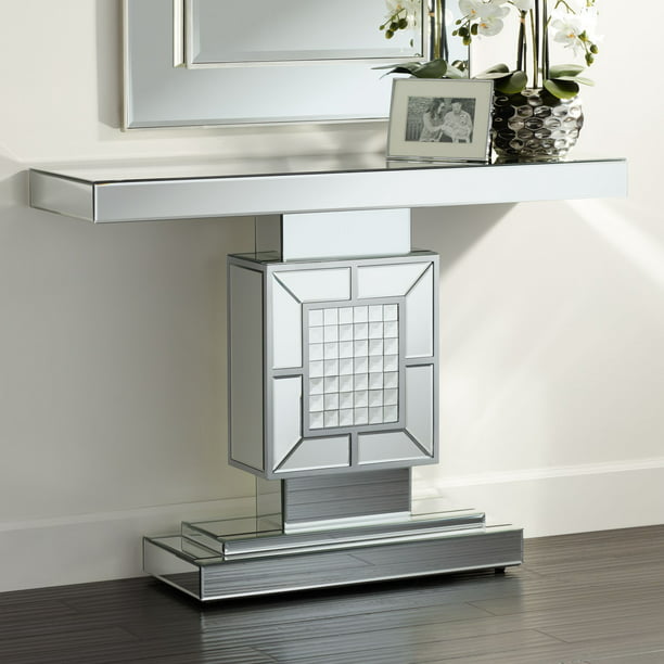 Studio 55D Modern Glam Mirrored Rectangular Console Table