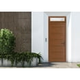 thumbnail image 4 of Front Exterior Prehung Metal-Plastic Door Frosted Glass | Manux 8111 Walnut | Top Sidelite Transom | Office Commercial and Residential Doors Entrance Patio Garage 36 x 94 (W36x80+14) Left-hand, 4 of 6