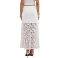 thumbnail image 3 of INSPIRE CHIC Maxi Lace Skirt for Women's Elastic High Waisted Flowy Summer Casual Long Skirts S White, 3 of 6