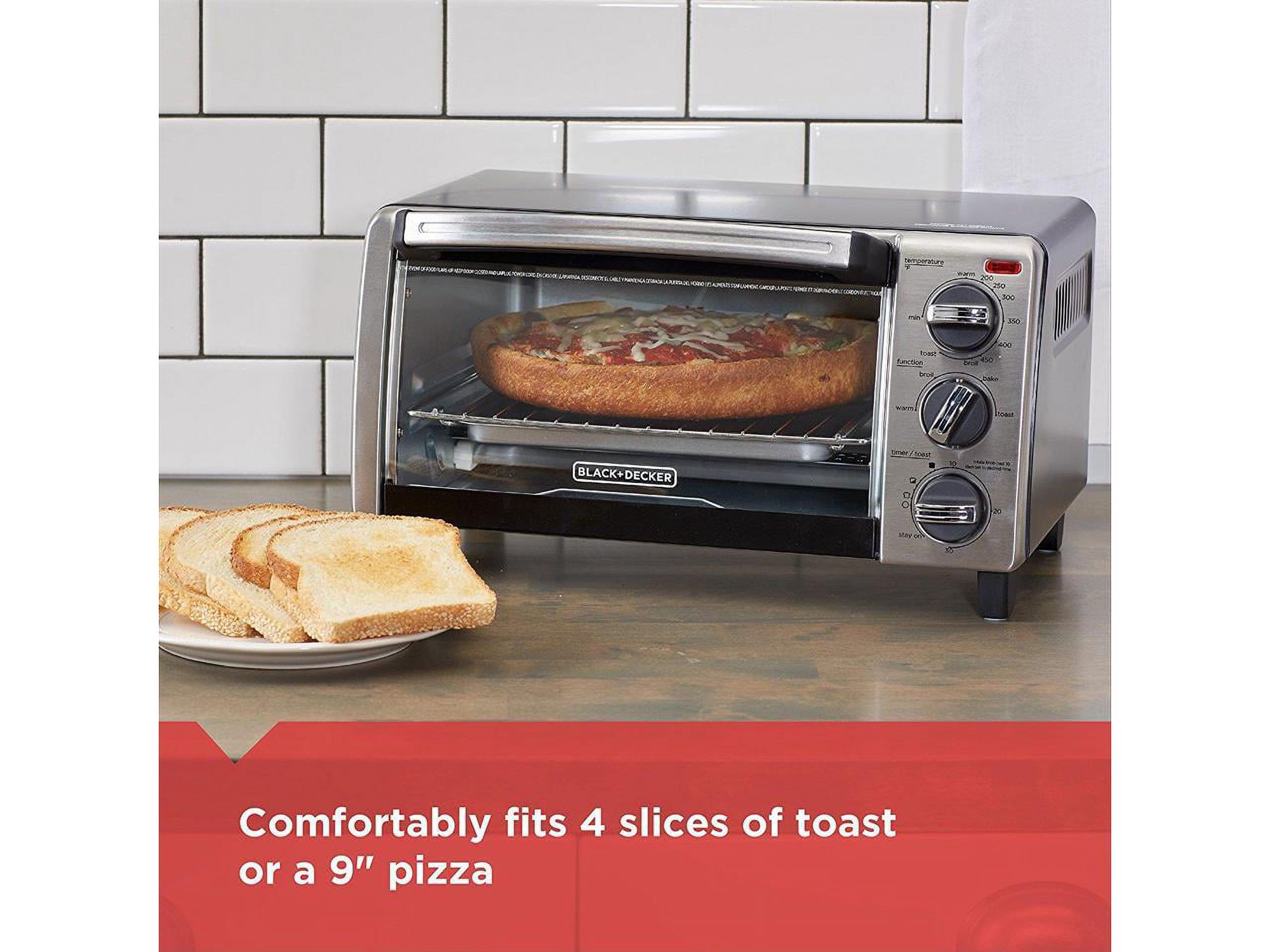 BLACK+DECKER 4-Slice Toaster Oven with Natural Convection, Black, TO1750SB - image 5 of 12