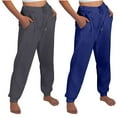 thumbnail image 2 of DJskiyers Joggers for Women High Waist Workout Yoga Sweatpants Plus Size Warm Lounge Pants with Pockets 2 Pc, 2 of 9