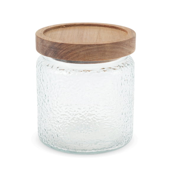 Unique Bargains 1 Pc Decorative Glass Jar with Lid Texture Multipurpose Containers ["15.22oz"]