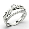 thumbnail image 3 of Art Nouvea Twisted 1.00 Carat Round Cut Diamond Moissanite Engagement Ring, Antique Design Wedding Ring in 925 Sterling Silver With 18k White Gold Plating, Bridal Set, Matching Band, 3 of 4