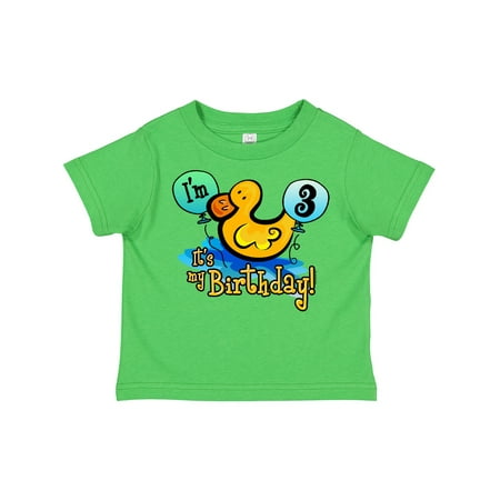 

Inktastic Ducky 3rd Birthday Gift Toddler Boy or Toddler Girl T-Shirt