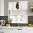 thumbnail image 4 of Funny Bears Curtain Valances for Windows, Kitchen Valance Window Treatments Panel 2 Pack, Cute Art Fun Lovely Animals on Toilets Rod Pocket Short Curtains for Bathroom Bedroom 42 x 18 Inch, 4 of 8