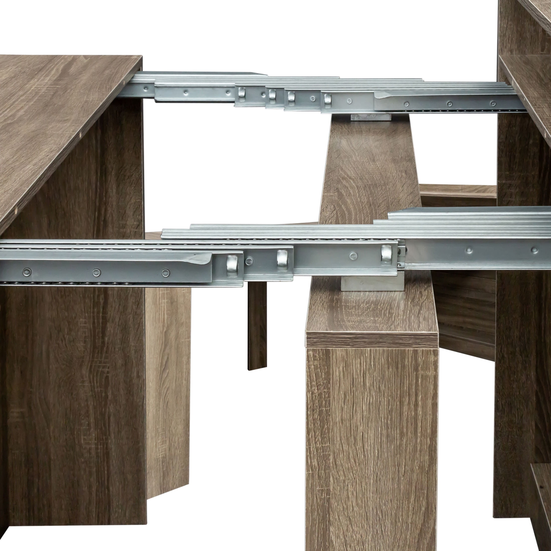 Noble House Modern Extendable Dining Table with Storage, Drop Leaf Sideboard Table for Small Spaces, Barnwood