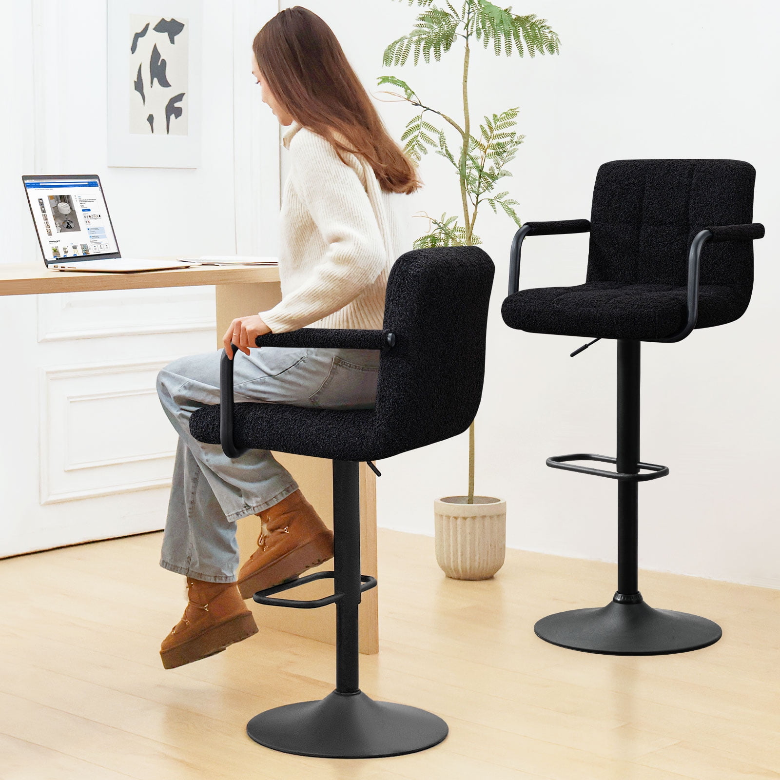 bar stools Adjustable Height Swivel bar stools Barstools bar stools with Back Simple Assembly bar Height Chairs for Dorm, Recreation Game Room : Counter Height Bar Stools with Back Modern Adjustable