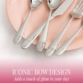 thumbnail image 5 of Paris Hilton 20-Piece Stainless Steel Flatware Set, Service for 4, Dinner Forks, Salad Forks, Dinner Knives, Teaspoons & Dinner Spoons, Silver with Bow Detail, 5 of 8