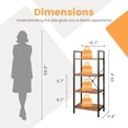 thumbnail image 5 of CONCETTA Bookshelf, 4-Tier Small Industrial Storage Shelf & Shelves, Metal Bookcase for Home Office, Living Room, Rust Brown, 5 of 8