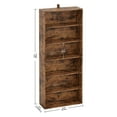 thumbnail image 3 of IRONCK Bookcases Floor Standing 6 Tier Shelves 70in Tall for Home Office, Vintage Brown, 3 of 7