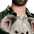 thumbnail image 5 of Koala Men's Short Sleeve Printed Button Down Beach Shirt Casual Summer Unisex Tops with Spread Collar, 5 of 6