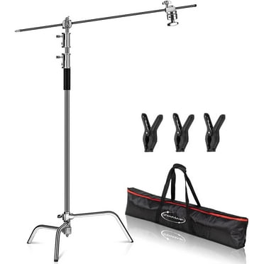 ShowMaven 10ft Light Stand C-Stand on Turtle Base with Boom Arm and Carry Bag