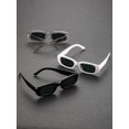 thumbnail image 4 of 5 Pcs Men Square Frame Black Glasses Fashion Glasses for Men Trendy Retro For Outdoor Clothing Accessories UV Protection, 4 of 4