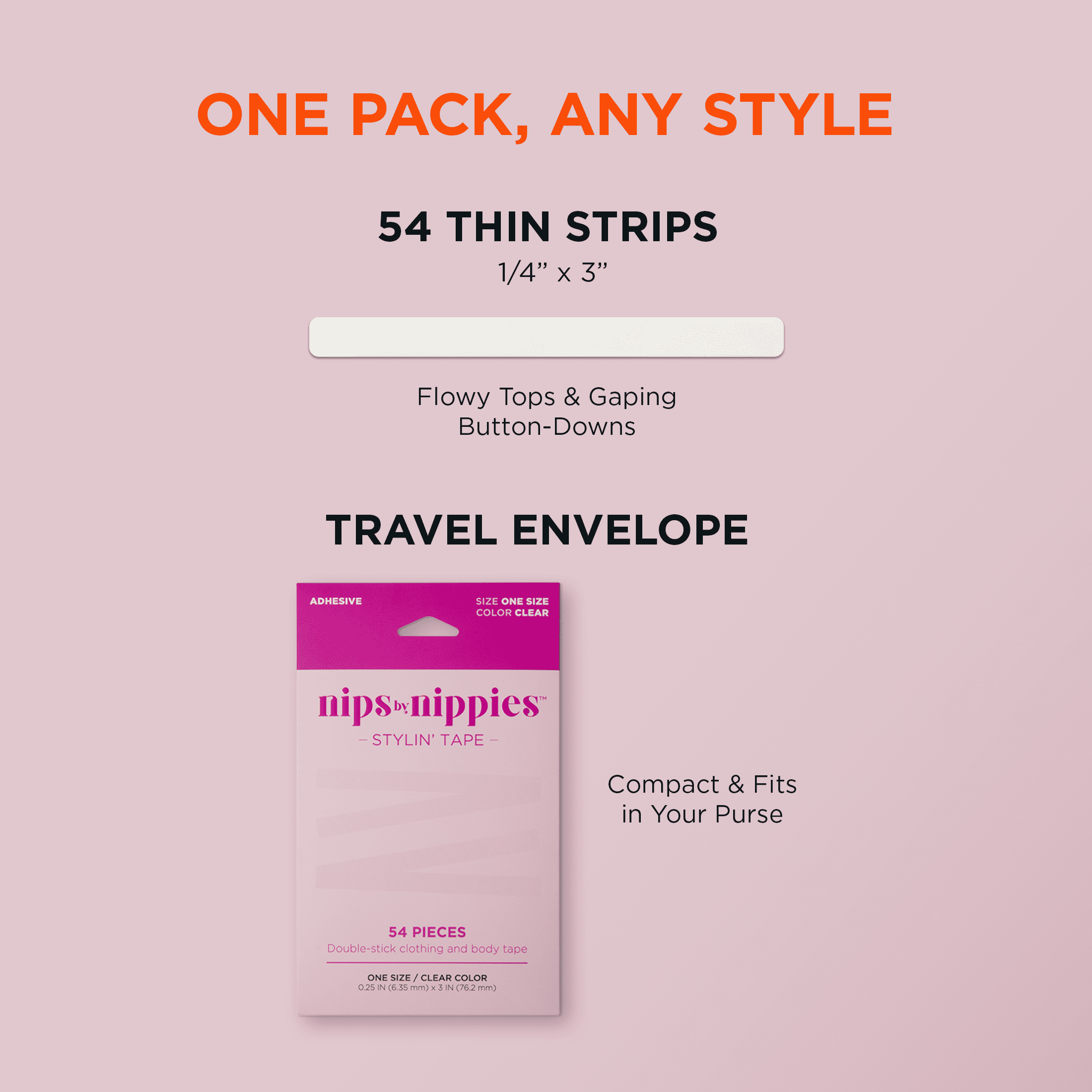 Nips by Nippies Women's Double-Stick Invisible Stylin' Tape for Clothing and Body