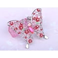 thumbnail image 2 of Floral Detail Filigree Fuchsia Pink AB Crystal Rhinestone Butterfly Pin Brooch, 2 of 5