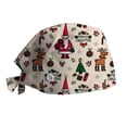 thumbnail image 1 of Women Adjustable Christmas Print Hat Leisure Yashmak Stand-Ear Protection Nurse Cap, 1 of 4