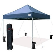 UNIQUECANOPY 10'x10' Ez Pop Up Canopy Tent Commercial Instant Shelter with Heavy Duty Roller Bag, 4 Canopy Sand Bags, 10x10 FT Navy Blue