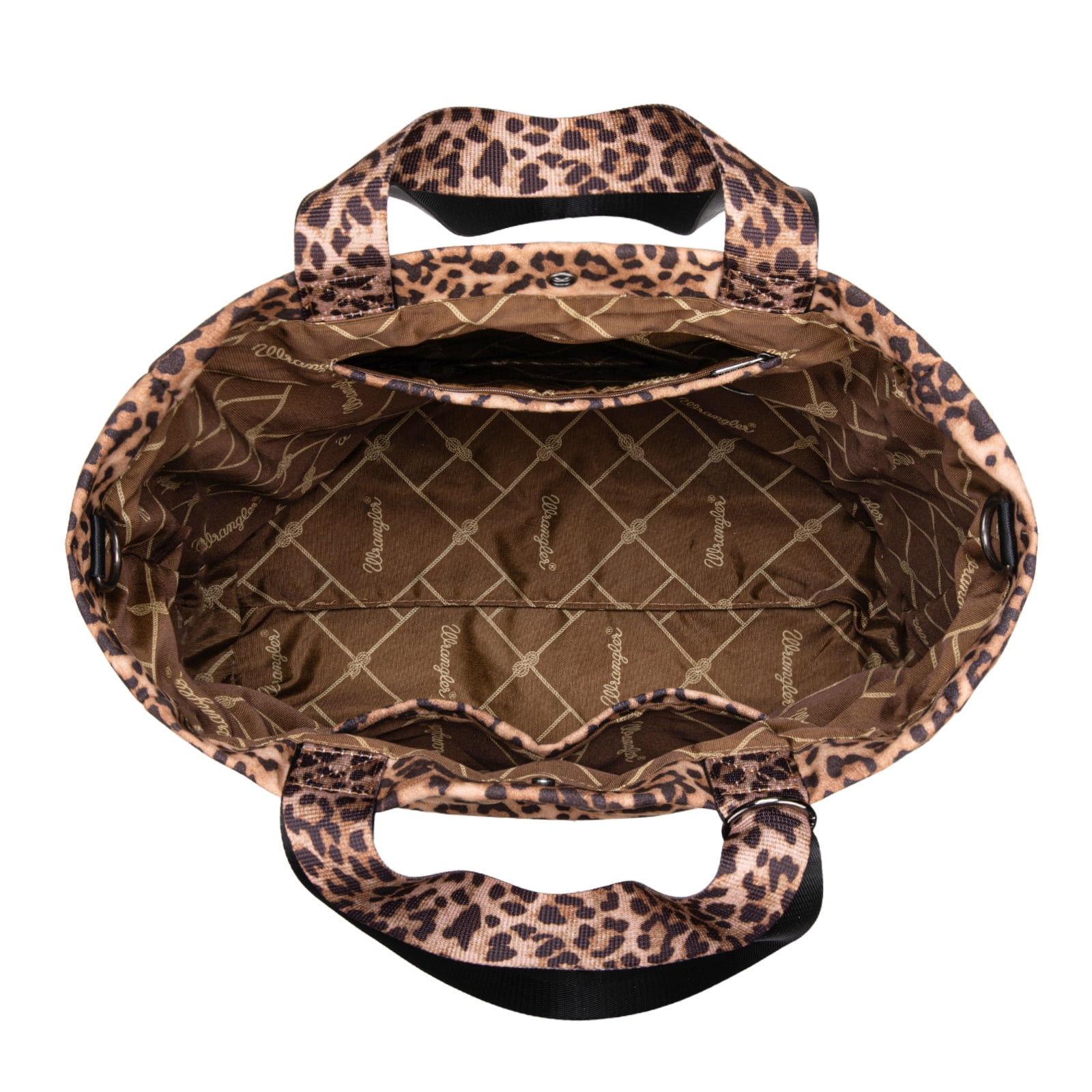 Wrangler Large Tote Bag for Women Designer Leopard Print Purse for Travel Work Gym, Leopard
