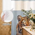 thumbnail image 3 of No Hook Shower Curtain, Blue Tiger Shower Curtains for Bathroom with See Through Top Window, Funny Animals Modern Art Waterproof & Washable Bath Curtain 60"x72", 3 of 9