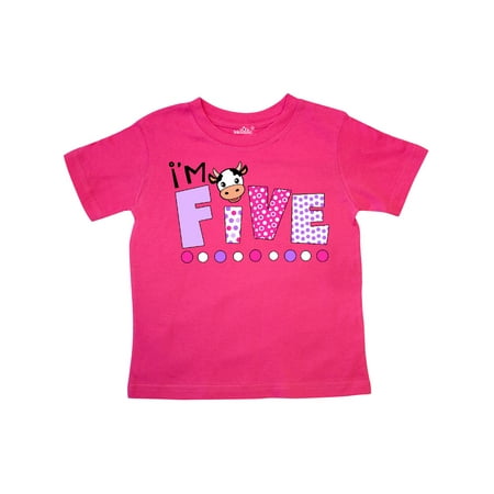 

Inktastic I m 5 Cute Cow and Polka Dots Gift Toddler Boy or Toddler Girl T-Shirt