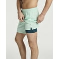 thumbnail image 5 of Real Essentials 3 Pack: Men's 7" 2 in 1 Swim Trunks with Compression Liner - Quick Dry Bathing Suit Swimwear Board Shorts, 5 of 6