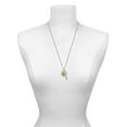 thumbnail image 3 of Delight Jewelry Goldtone Large Disc Letter - V - 3/4'' Silvertone Courage Strength Wisdom Honesty Bar Charm Necklace, 23", 3 of 4