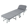 thumbnail image 2 of Thehsnt Foldable Bed, 4-Fold Storage Design Guest Bed, Adult Reclining Office Chaise with Wheels, Lounge Chair Sleeping Cot Bed, Perfect for Office, Camping and Home use, 2 of 9