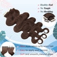 thumbnail image 3 of MY-LADY 20PCS Wavy Curly Tape in 100% Real Human Hair Extensions Hairpiece Skin Weft Full Head 16inch #04 Medium Brown, 3 of 9