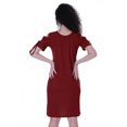 thumbnail image 3 of Moomaya Cold Shoulder T-shirt Dress Round Neck Casual Knee Length Summer Dresses For Womens, 3 of 7