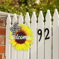 thumbnail image 3 of 12 Inch Sunflower Welcome Door Sign Hanger for Front Door Decoration,Spring Sunflower Welcome Wood Wreaths Summer Door Hanging Farmhouse Porch Wall Decor Indoor Outdoor Welcome Sign, 3 of 7