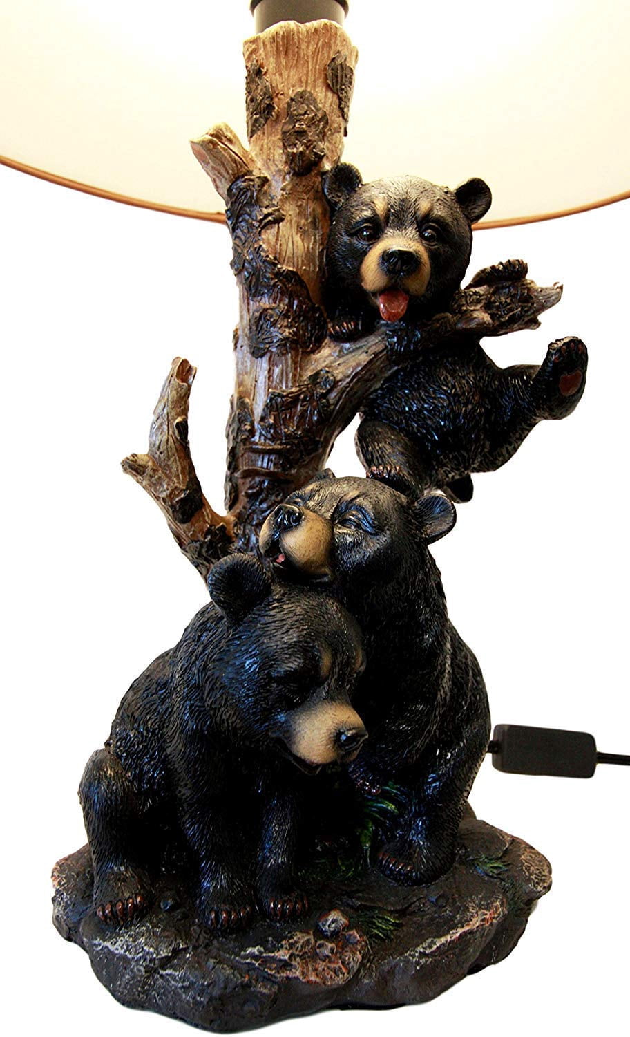 Ebros Climbing Black Bear Cubs Table Lamp With Bear Shade Desk Lamp (Set of 2)