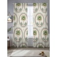 thumbnail image 2 of Date Palm Trees Sheer Curtains 2 Panels Set Summer Vintage Abstract Green Palm Tree Botanical Linen Sheer Window Curtains Light Filtering Rod Pocket Voile Drapes for Bedroom Living Room 52"X96", 2 of 8